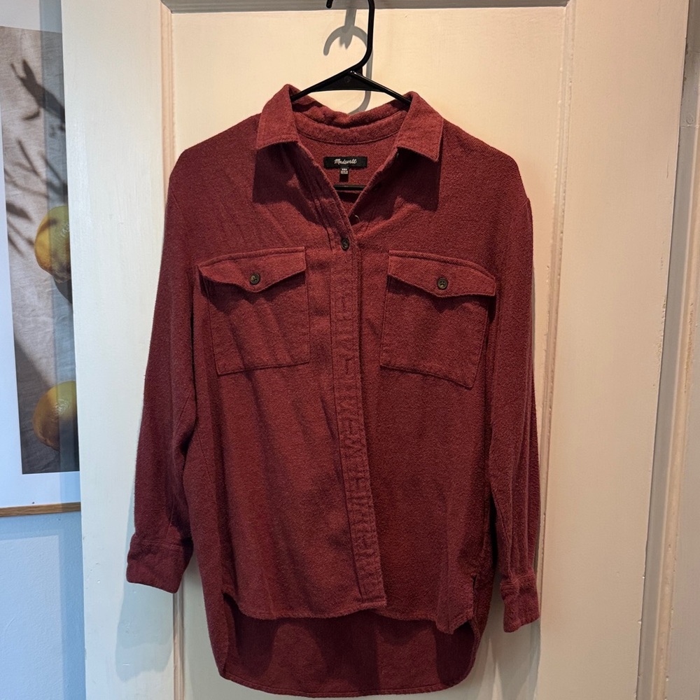 Madewell Burgundy Button-Up Shirt